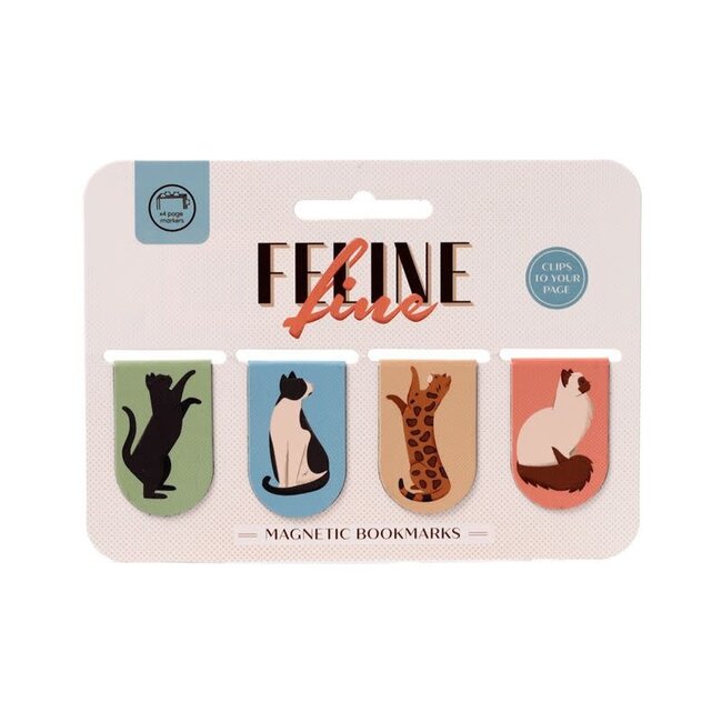 Magnetische Boekenleggers - Feline Fine Cats, Set van 4