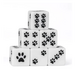 Critical Kit Ltd Be Like a Cat - Catpaw Dice, Set 6 pieces White