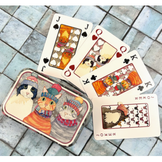 Emma Ball Ltd Cats in Hats, Playing Cards in a Tin