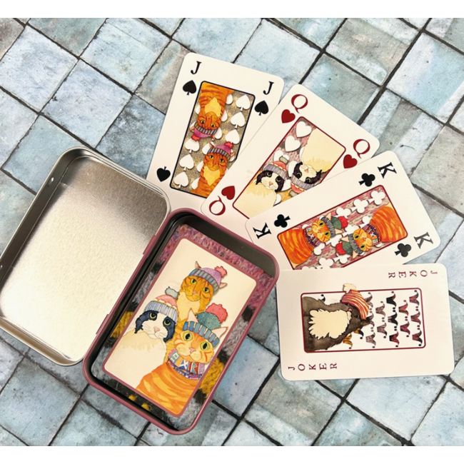 Emma Ball - Cats in Hats, Playing Cards in a Tin