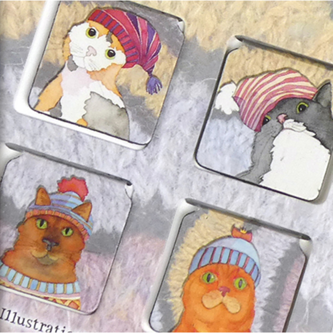 Cats in Hats, Magnetische Boekenleggers, 4 st