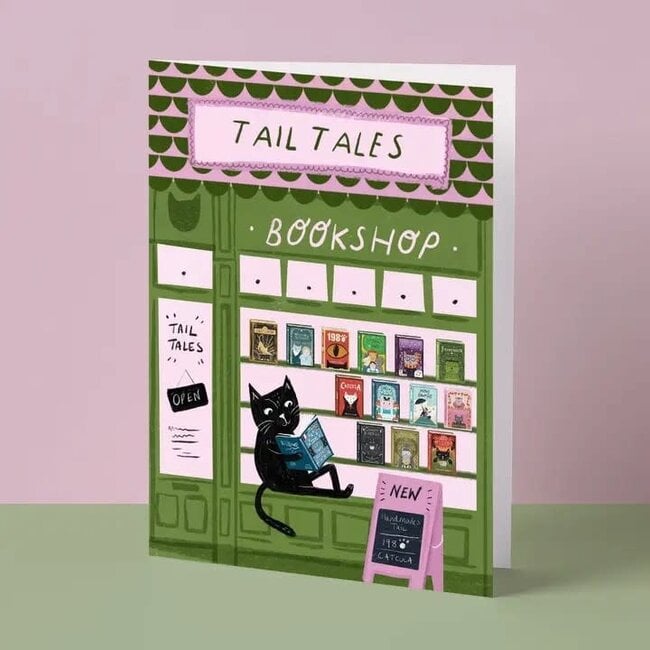 Niaski - Cat Book Shop, Double Card with Envelope