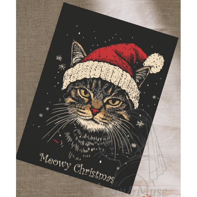 Meow & Muse - Meowy Christmas, Postcard 14.8 x 10.5 cm