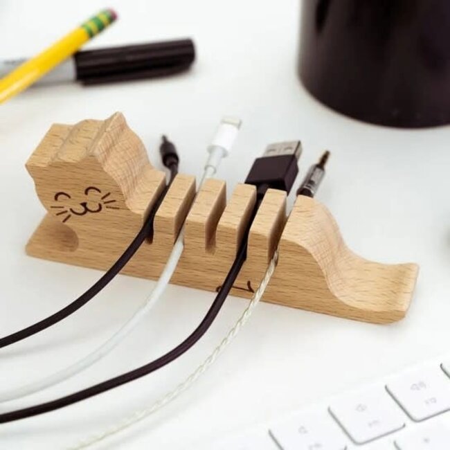Kitty Cable Organizer, Beechwood