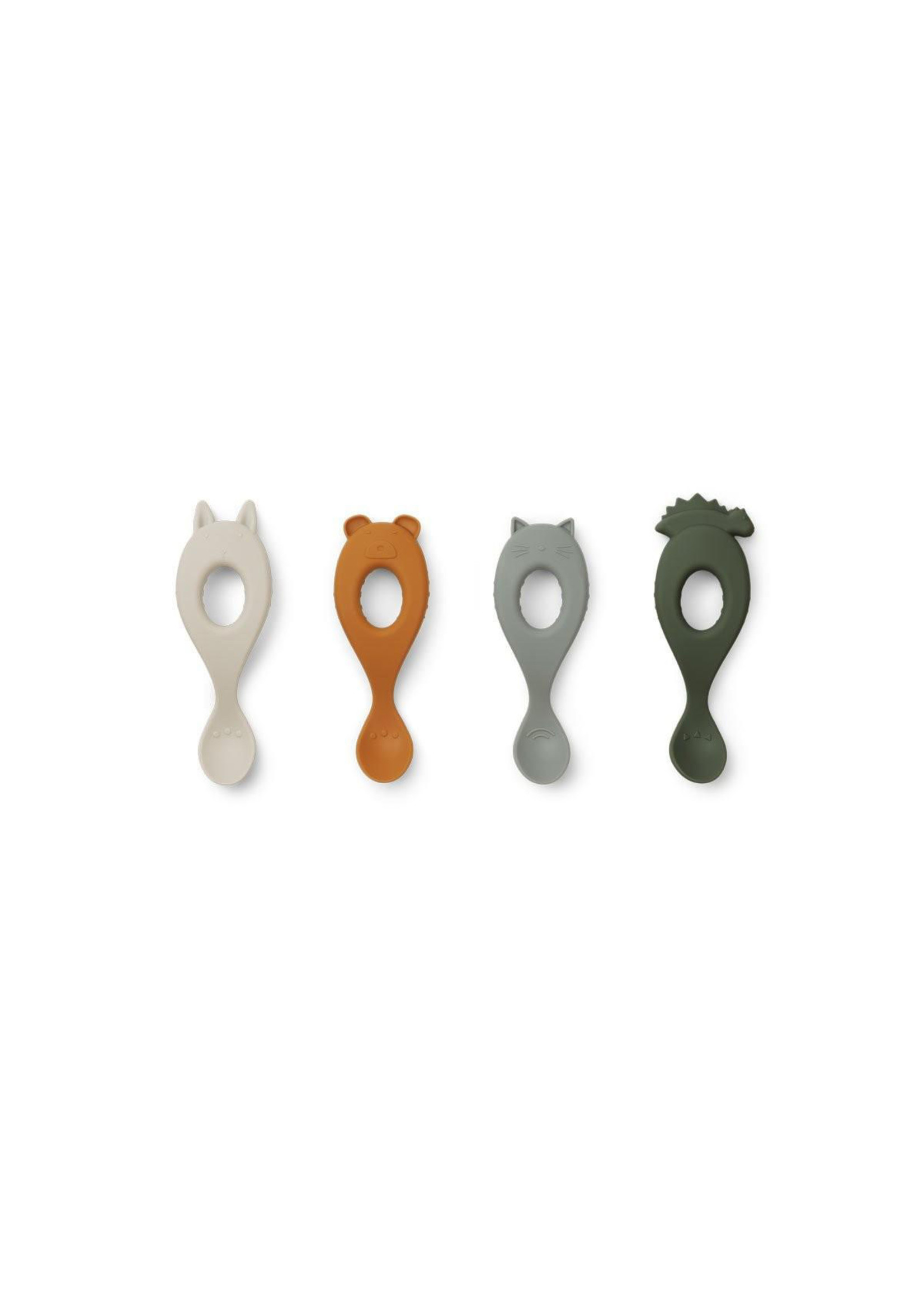 Liewood Liewood Livia Hunter Green Mix Silicone lepelset (4st)