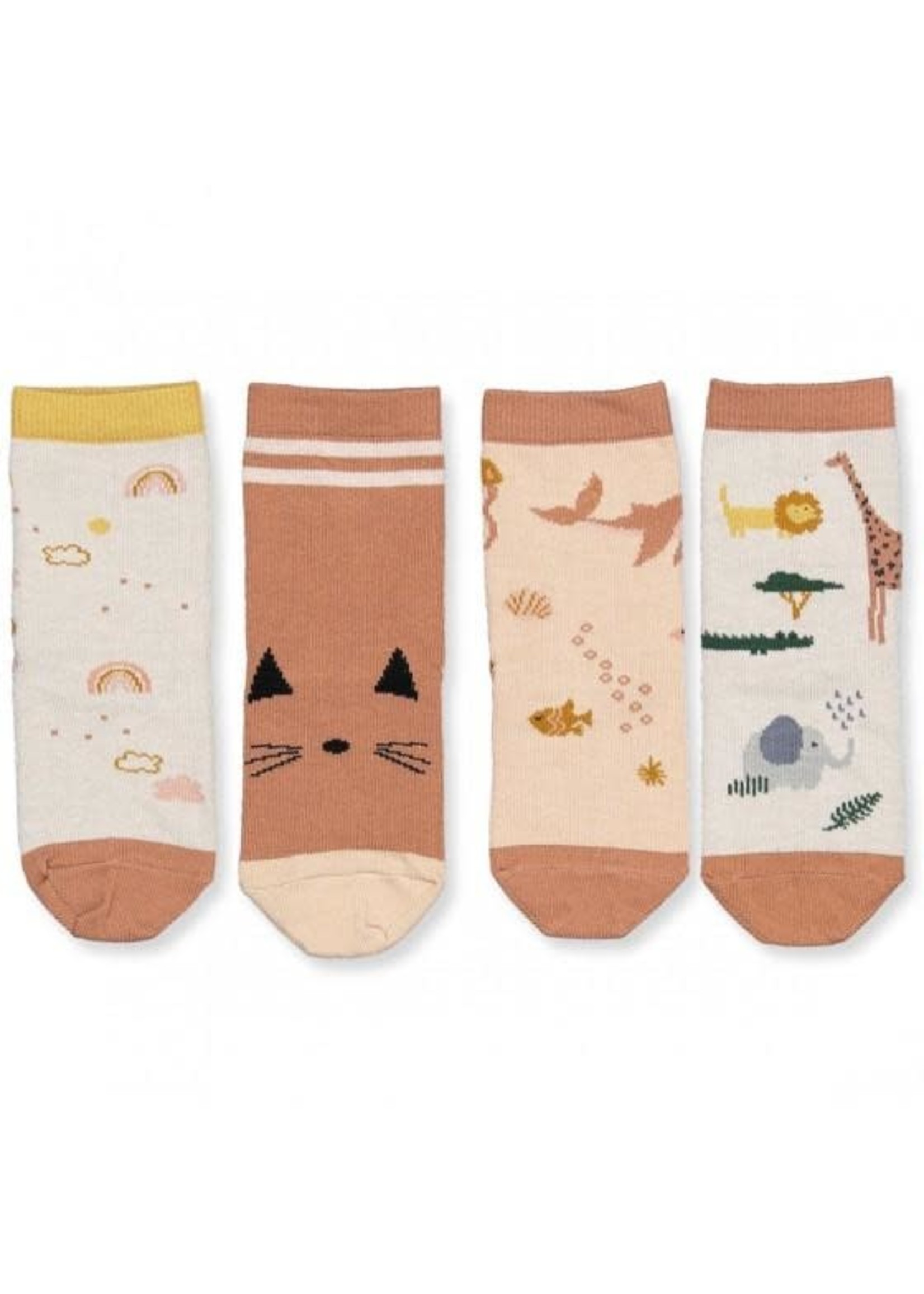 Liewood Liewood Silas Cotton Socks Safari Mix Rose (4-pack)