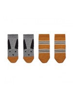 Liewood Liewood Silas Cotton Socks Rabbit/Stripe Mustard (2-pack)