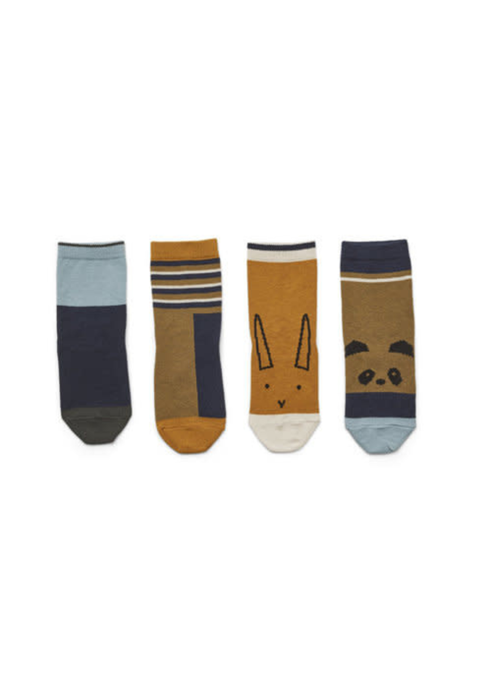 Liewood Liewood Silas Cotton Socks Olive Green Multi Mix (4-pack)
