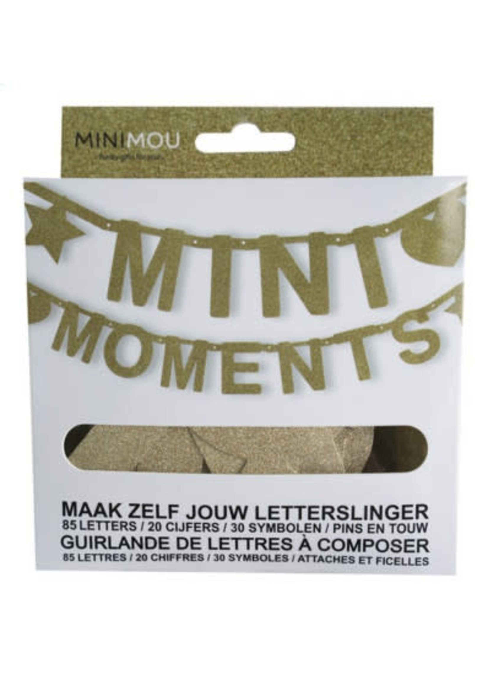 Minimou Minimou Letterbanner Goud Glitter