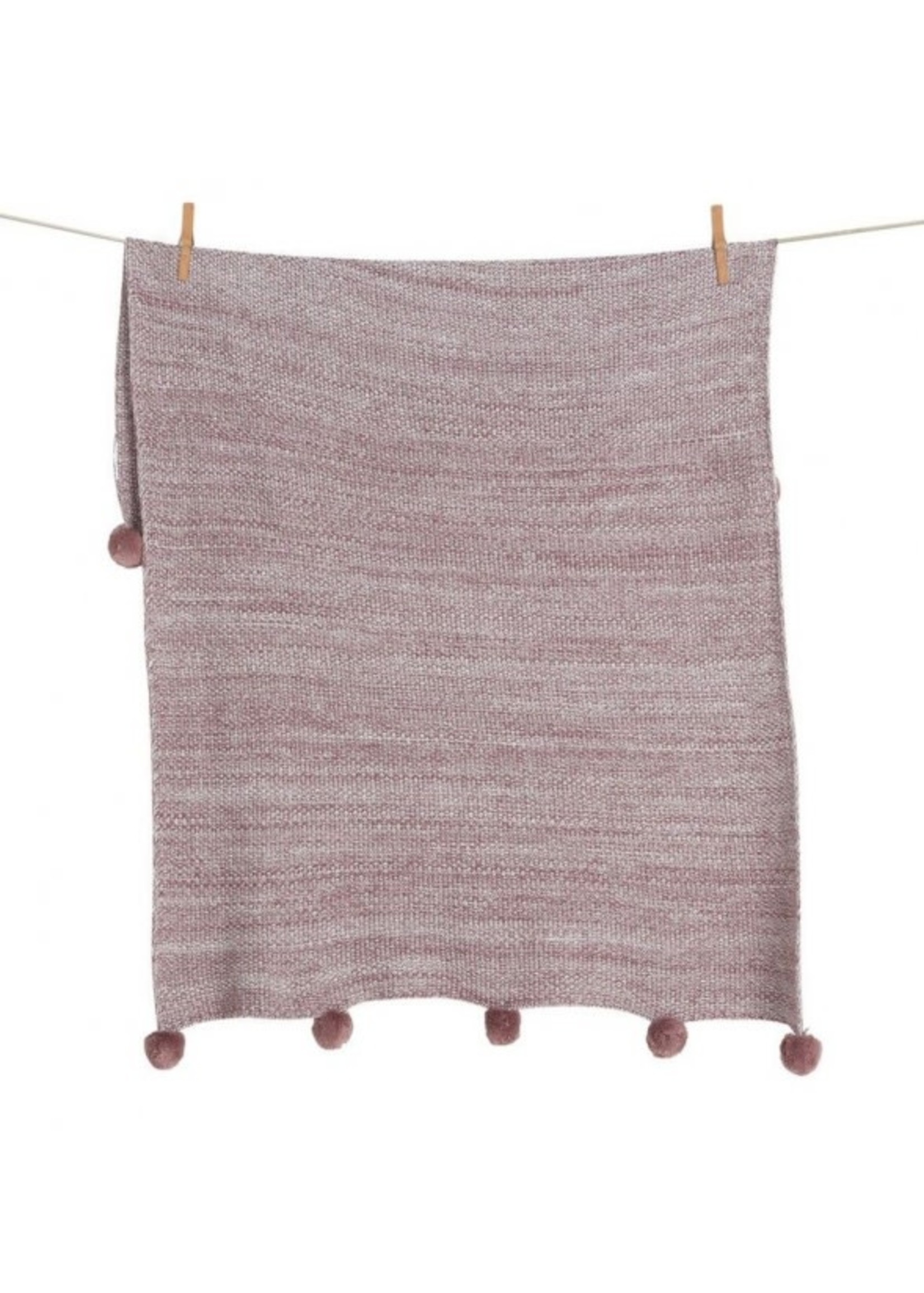 Quax Quax Knitted Blanket Pom on the go rose