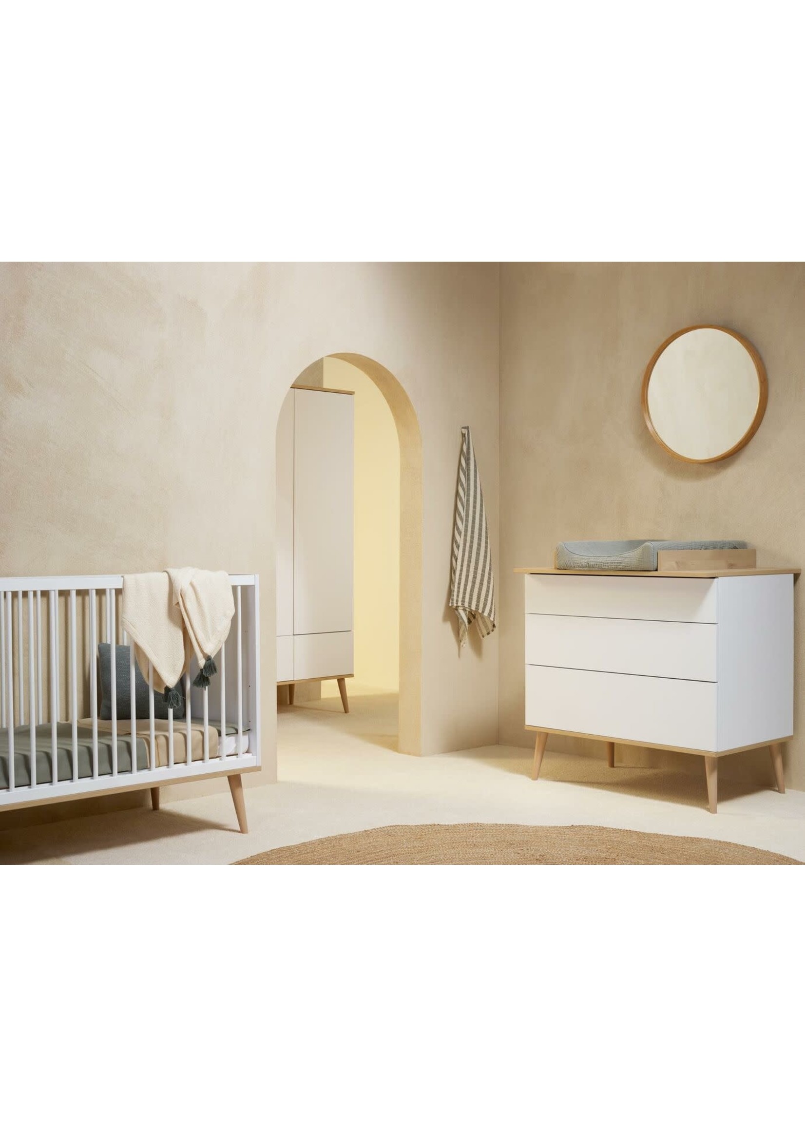 Quax Quax Flow White & Oak kamer 3-deurskast