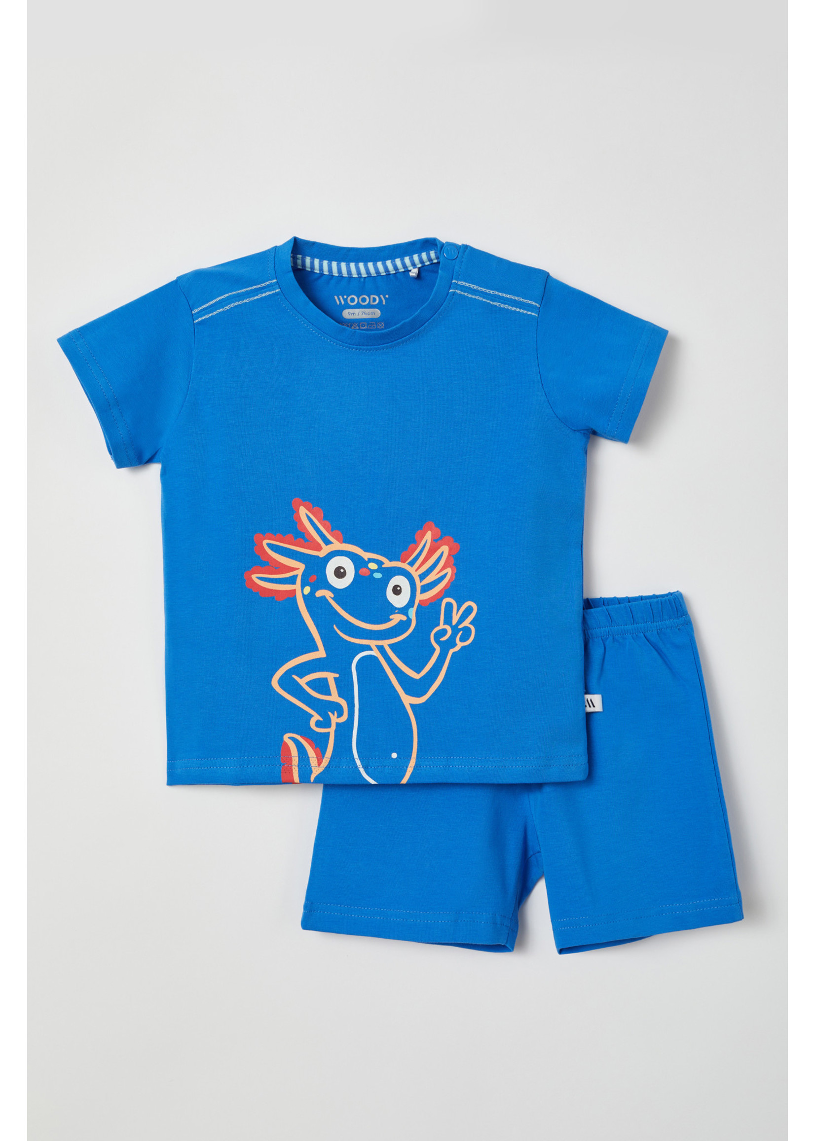 Woody Woody Unisex pyjama middenblauw mt 62