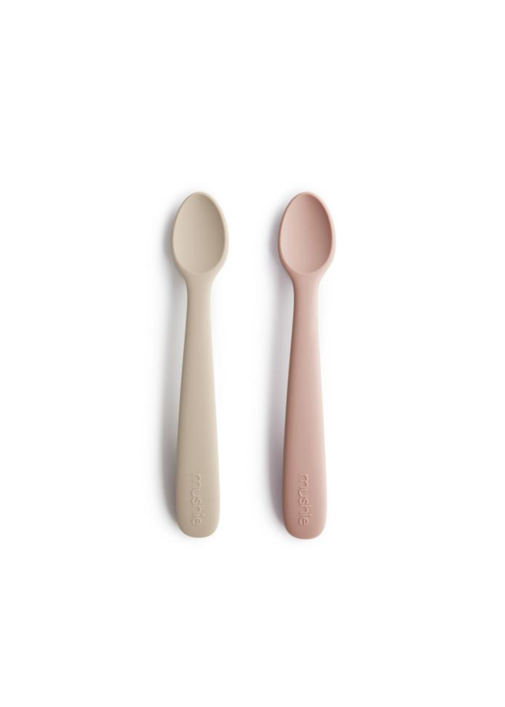 Mushie Mushie Blush/Shifting Sand Silicone lepelset