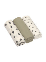 Lässig Lässig Swaddle & Burb Blanket (3pcs) Little Forest Olive