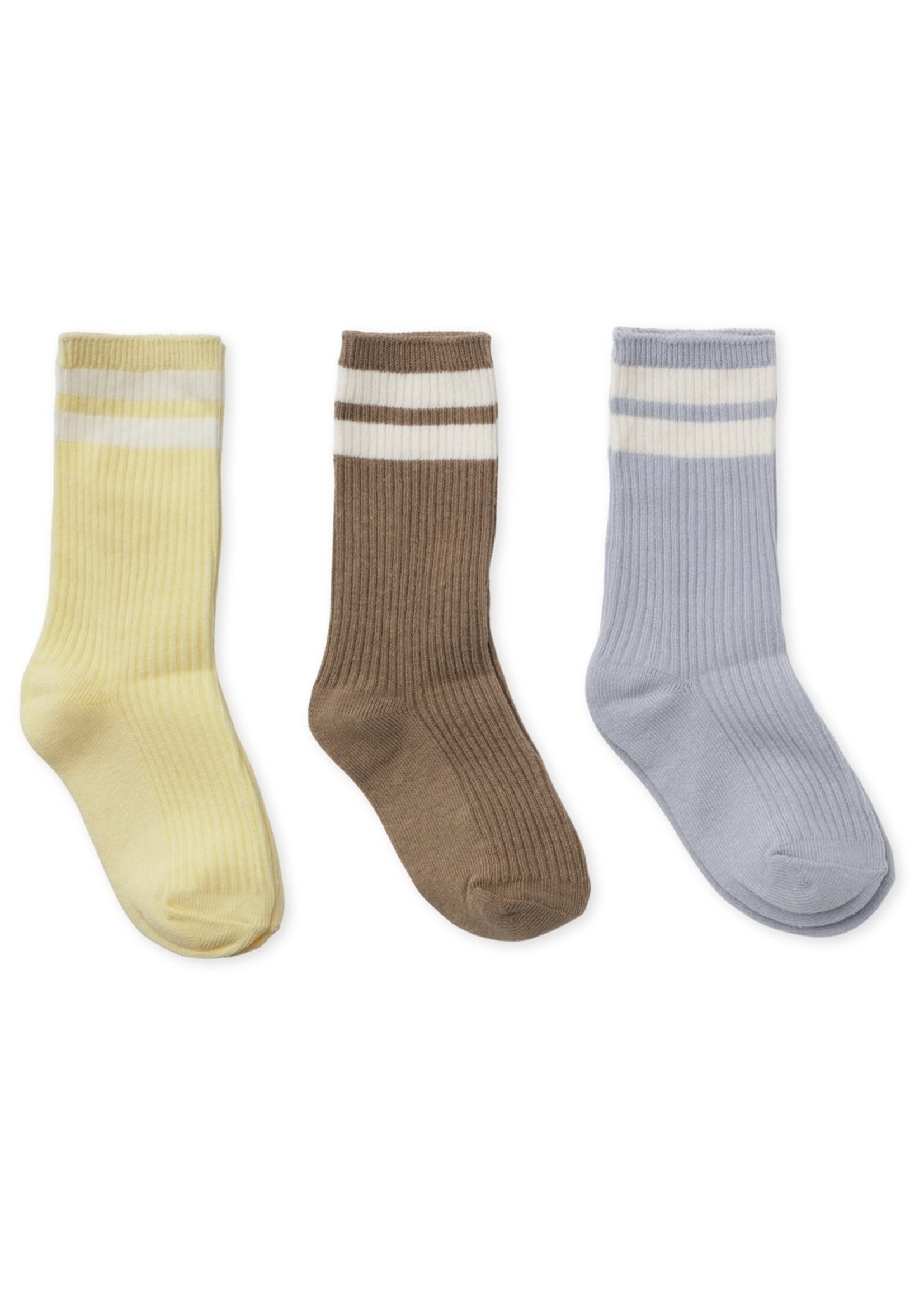 Konges Slojd Konges Slojd Gray Dawn Rib stripe socks (3-pack)