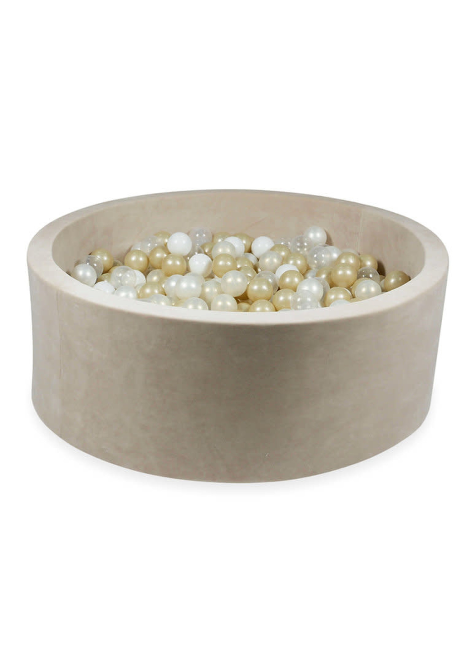 Moje Moje Ballenbad 90x40 Velvet Beige (incl. 200ballen) transparant/wit/goud/parelmoer/mermaid)