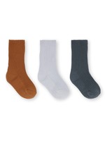 Konges Slojd Konges Slojd Rib Socks Leather/Pearl/Magnet (3-pack)