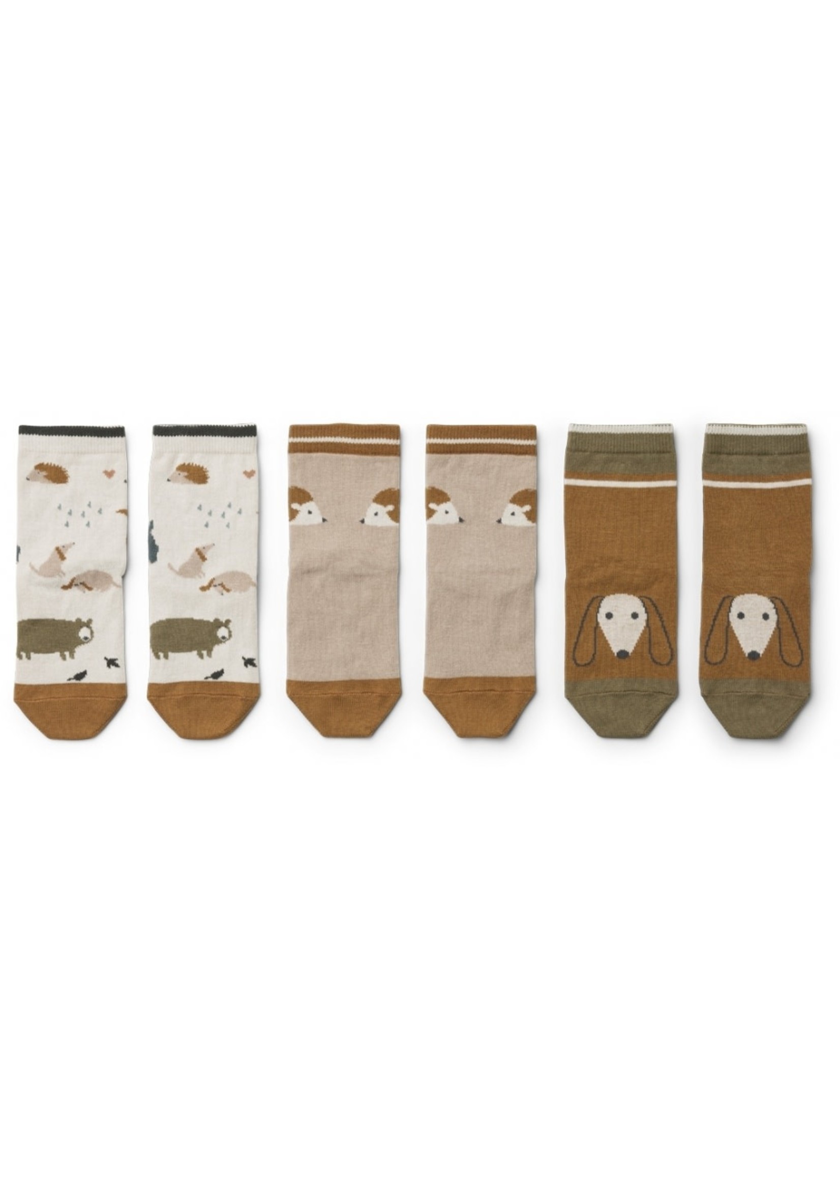 Liewood Liewood Silas Cotton Socks Friendship Sandy Mix (3-pack)