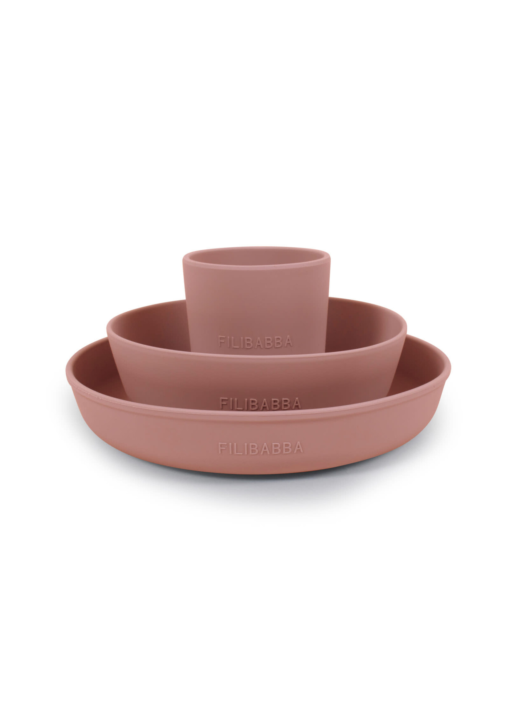 Filibabba Filibabba Silicone Dinerset pink