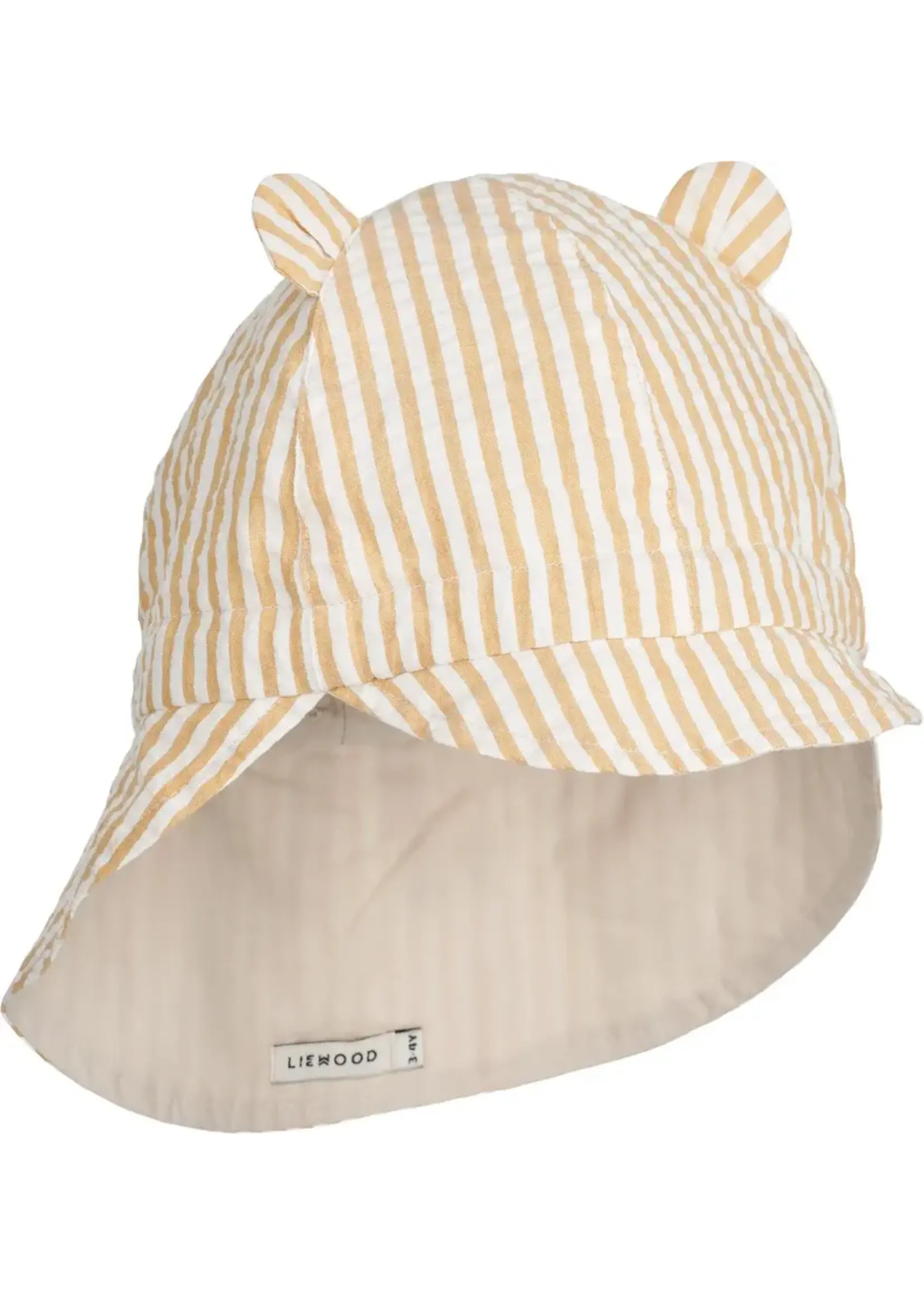 Liewood Liewood Gorm Sunhat Seersucker Stripes Yellow Mellow/Creme de la creme