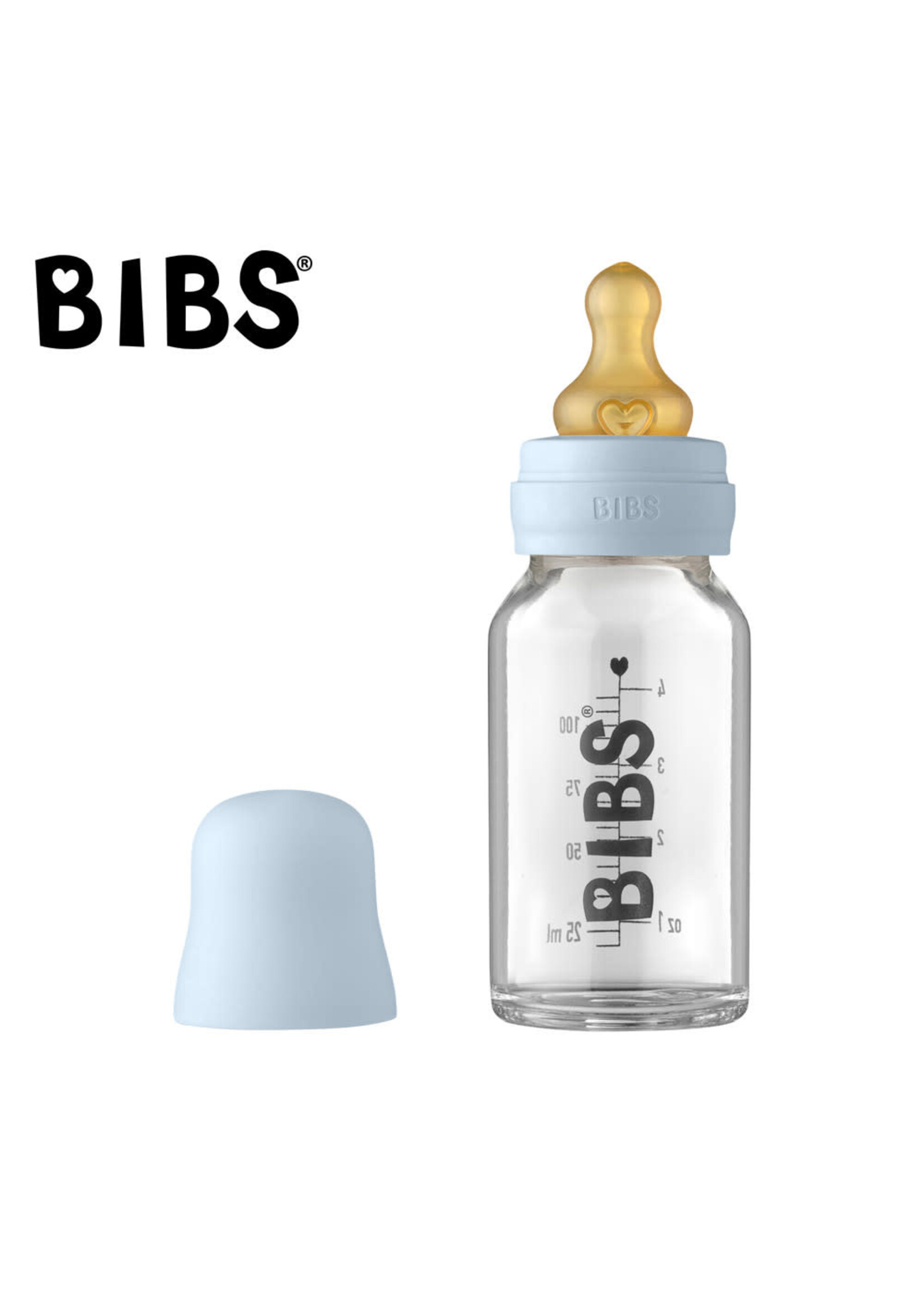 Bibs Bibs Baby blue Glazen Fles 110ml