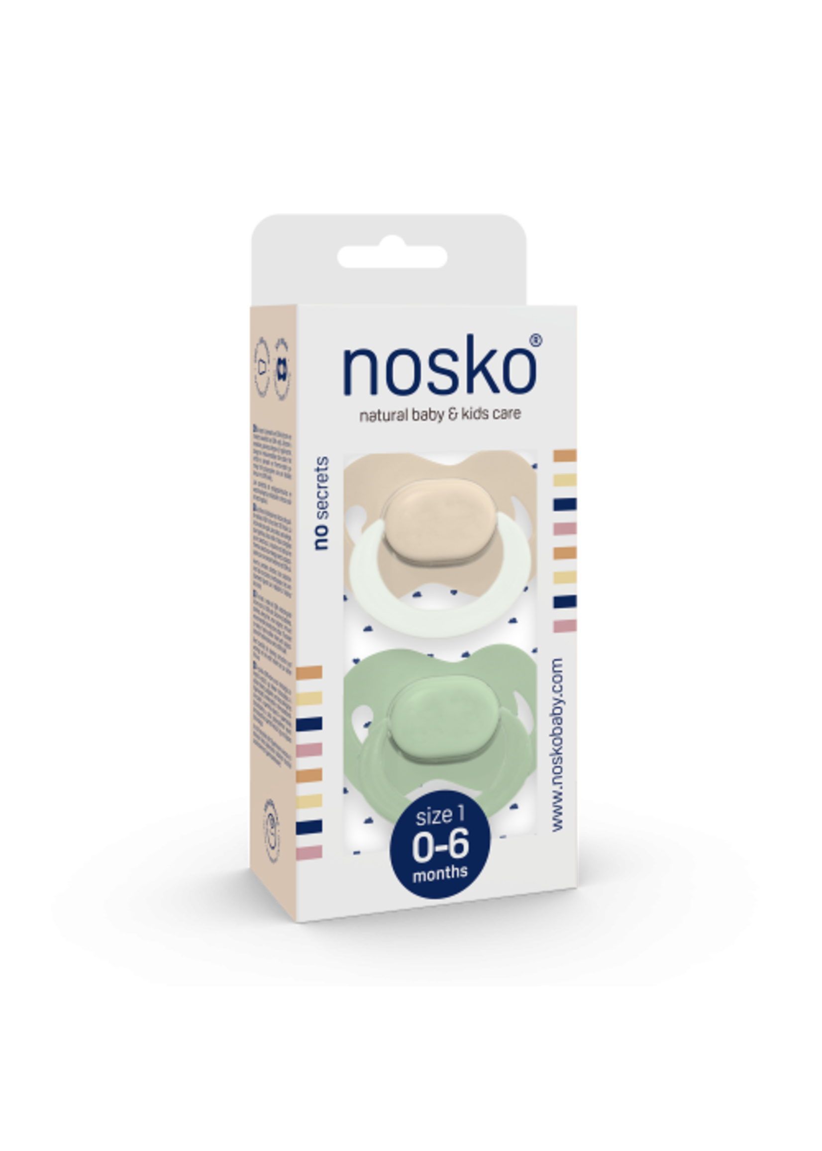 nosko Nosko Fopspeen Ivory Glow in the Dark/Mint 0/6mnd