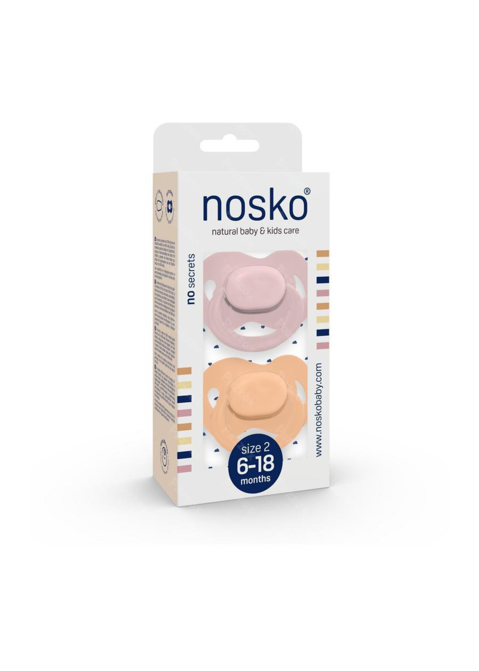 nosko Nosko Fopspeen Baby Pink/Peach 6/18mnd