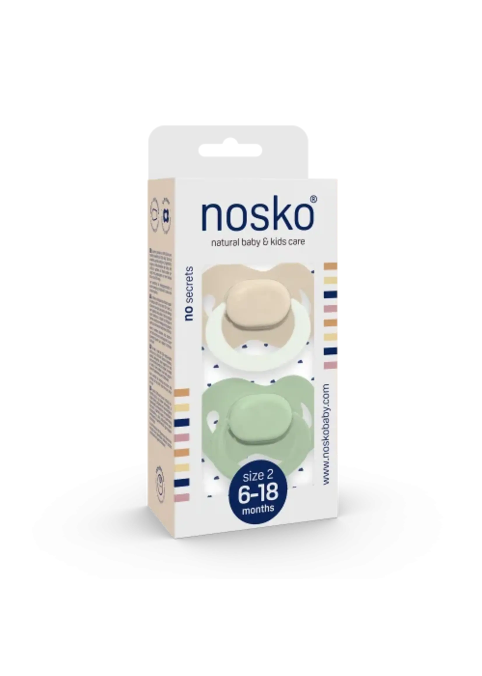 nosko Nosko Fopspeen Ivory Glow in the Dark/Mint 6/18mnd