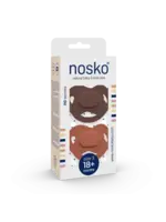 nosko Nosko Fopspeen Chocolat/Brick 18mnd+