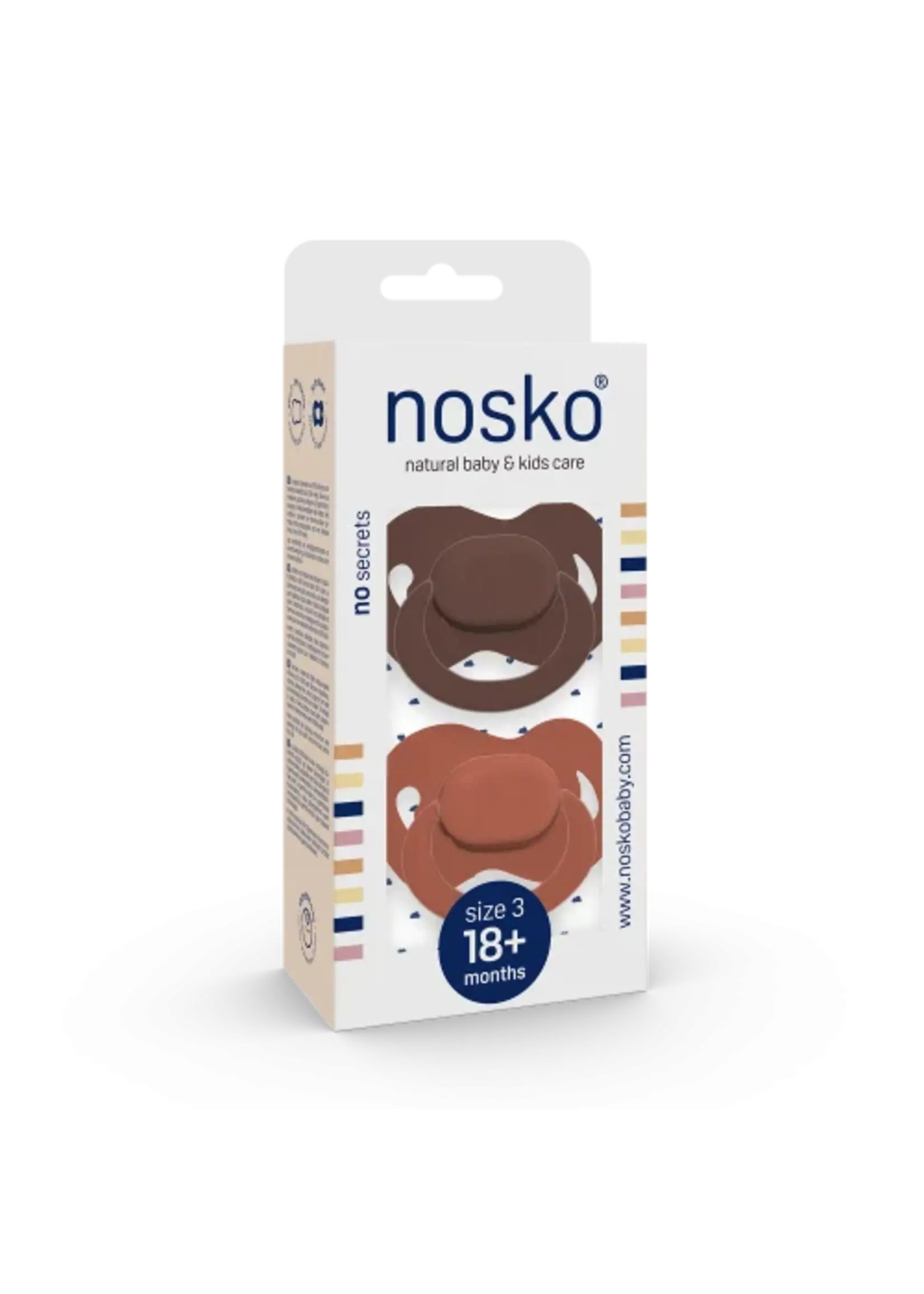 nosko Nosko Fopspeen Chocolat/Brick 18mnd+