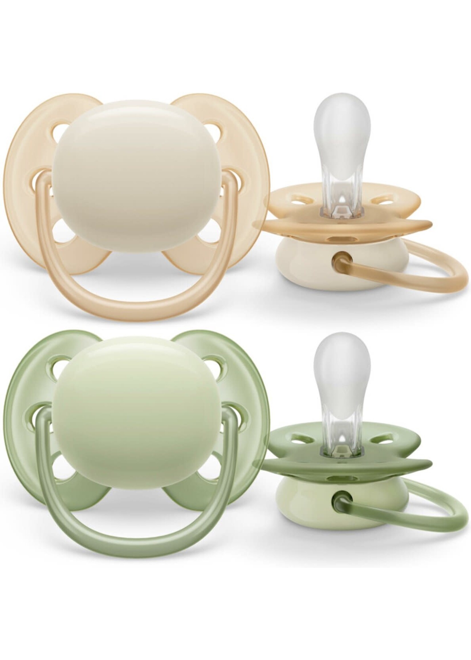 Philips / Avent Avent Fopspeen Ultra Soft Beige/lichgroen - mt 0/6mnd