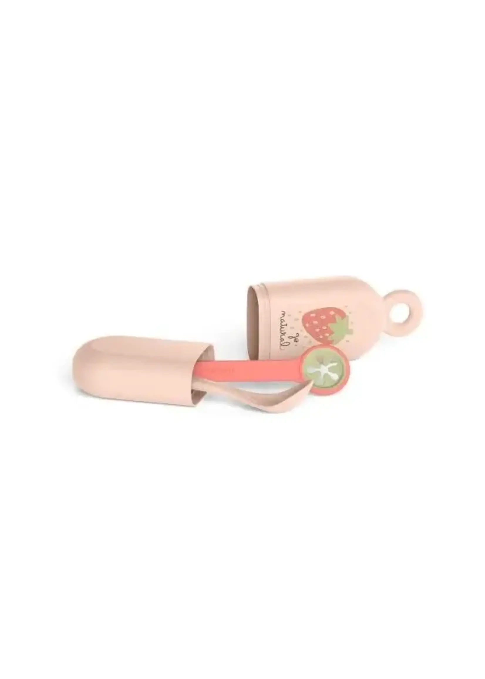 Suavinex Suavinex Strawberry On the go set (Spoon+Holder+Bibclip)