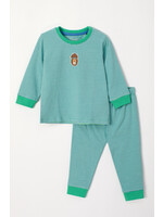 Woody Woody Unisex Pyjama Groen/Blauw streep Leeuw