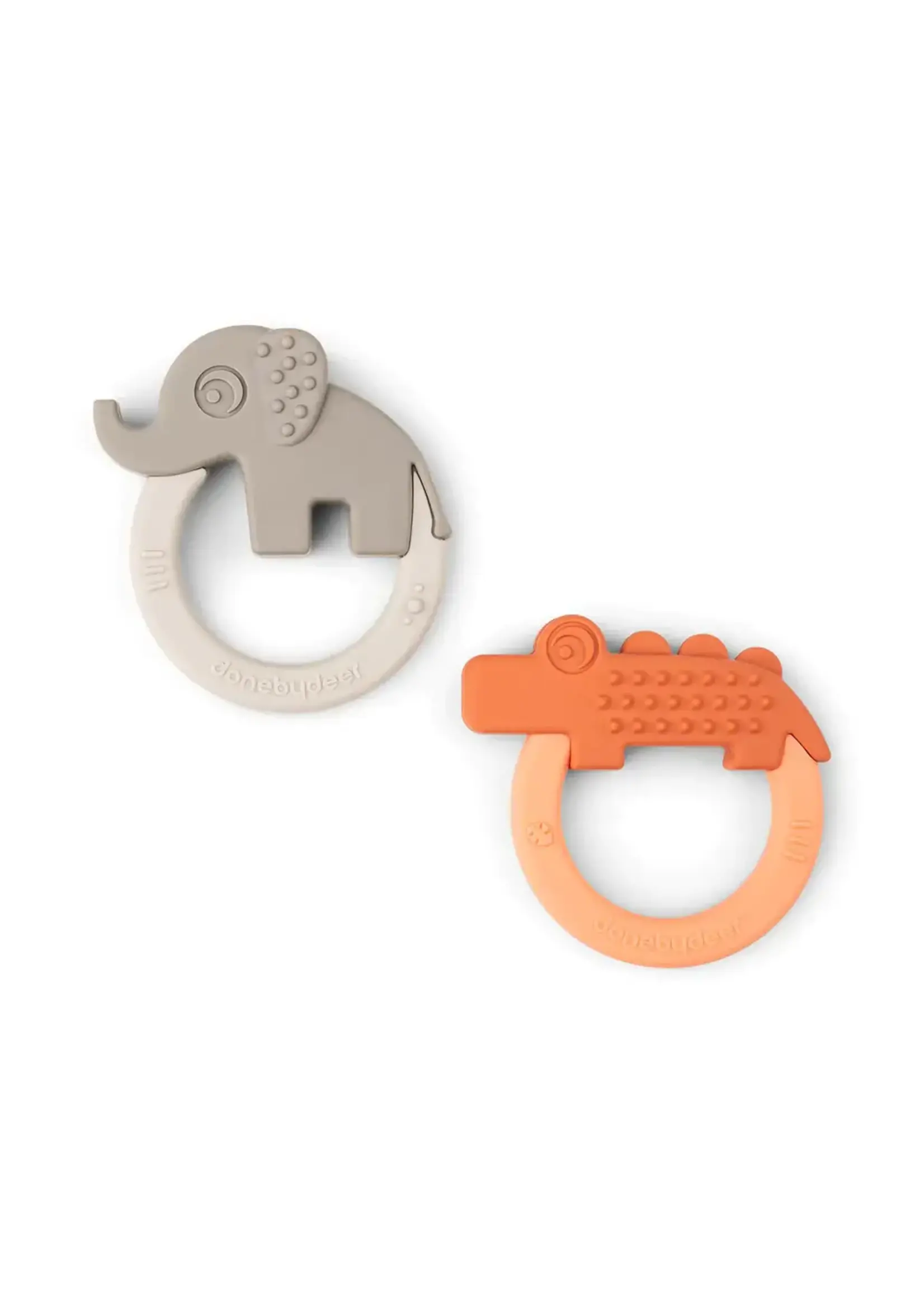 Done By Deer Done by Deer Silicone teether papaya/Sand (2-pack)