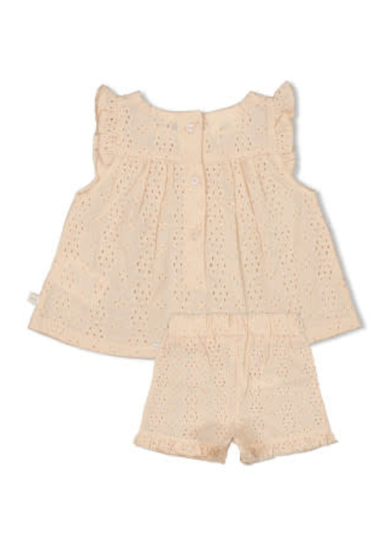 Feetje Feetje Broderie Top + Short Creme