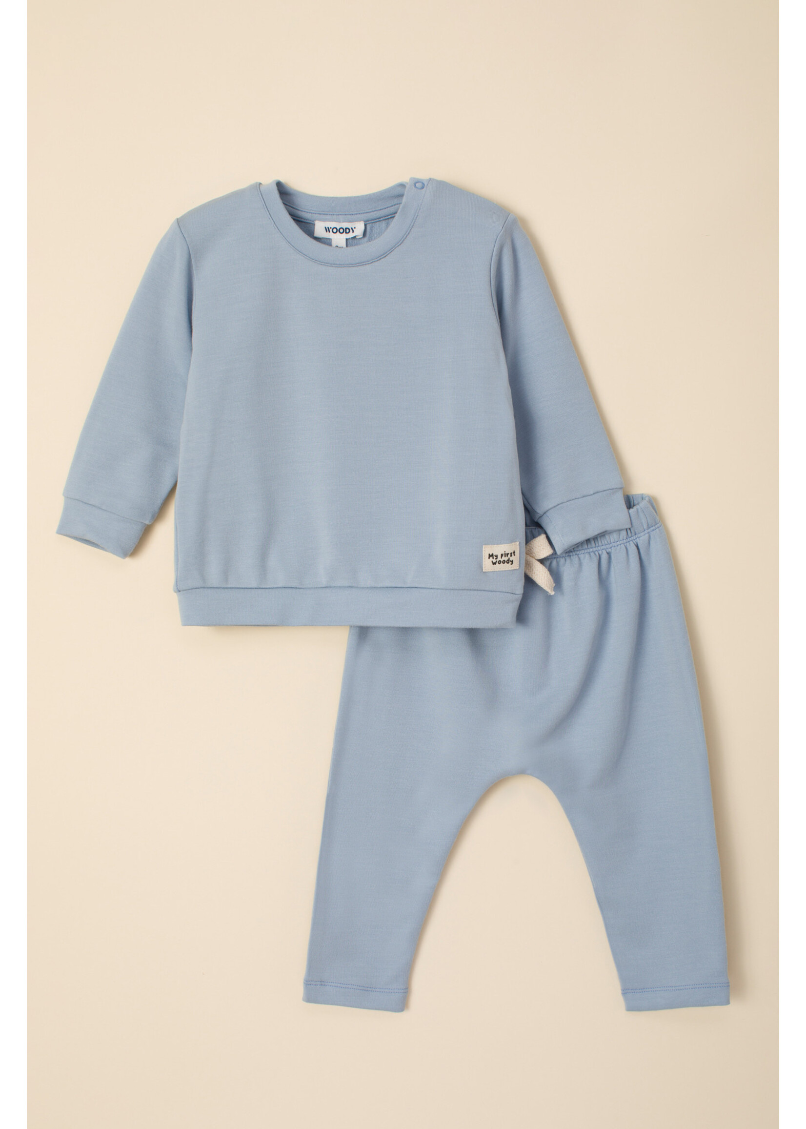 Woody Woody Unisex Pyjama pastelblauw