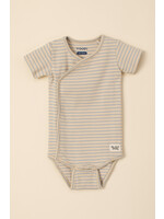 Woody Woody blauw/beige streep cache coeur romper KM