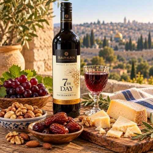 Barkan Winery Barkan 7th Day Sacramental (Kinor) - zoete rode wijn 75 cl Barkan Winery Barkan 7th Day Sacramental (Kinor) - zoete rode wijn 75 cl