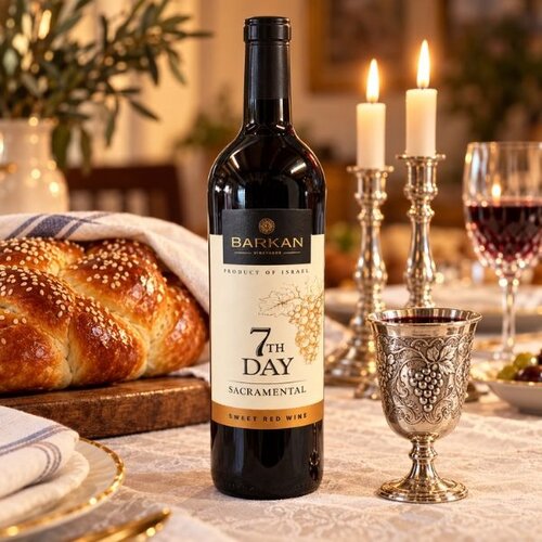 Barkan Winery Barkan 7th Day Sacramental (Kinor) - zoete rode wijn 75 cl Barkan Winery Barkan 7th Day Sacramental (Kinor) - zoete rode wijn 75 cl