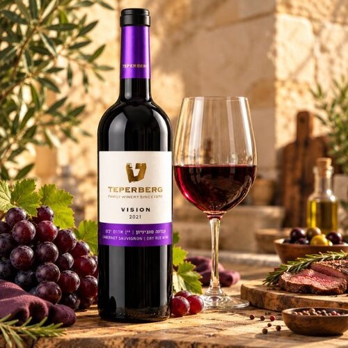 Teperberg Teperberg Vision Cabernet Sauvignon 2021 - Koscherer trockener Rotwein aus Israel mit reifen Pflaumen und feinen Holznoten - 750 ml Teperberg Teperberg Vision Cabernet Sauvignon 2021 - Koscherer trockener Rotwein aus Israel mit reifen Pflaumen und feinen Holznoten - 750 ml
