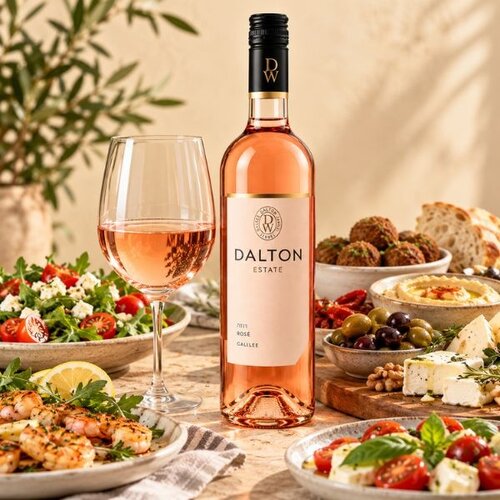 Dalton Dalton Estate Rosé - Koscherer trockener Rosé aus Galiläa - Frisch und fruchtig mit Erdbeere, Rose und roter Grapefruit - 750 ml