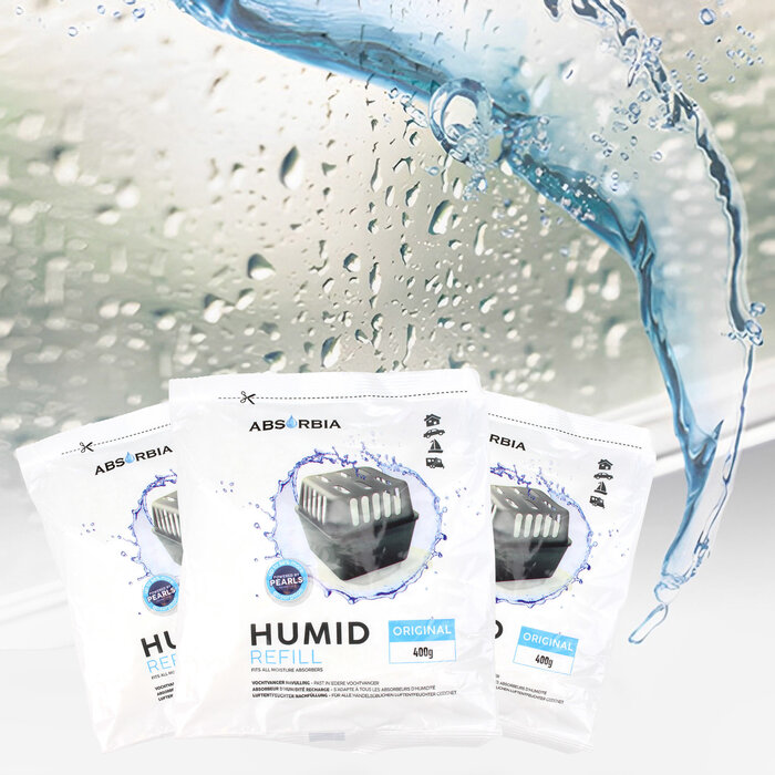 Absorbia Vochtvanger Navulling 400 gram – XXL Voordeelpakket - 12 Stuks - Original