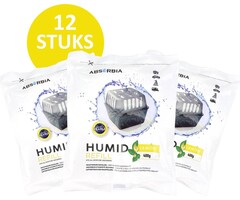Absorbia Vochtvanger Navulling 400 gram – XXL Voordeelpakket - 12 Stuks - Lemon
