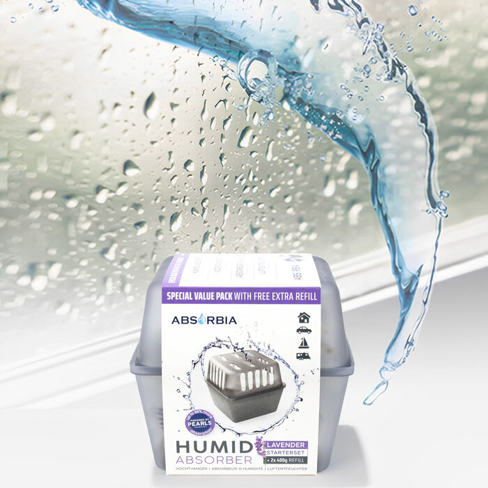 Absorbia Vochtvanger 400 gram + 1 Gratis Navulling - Lavendel