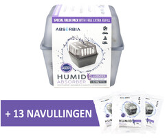 Absorbia Vochtvanger Starterset 400 gram – Voordeelpakket met 13 Navullingen - Lavendel
