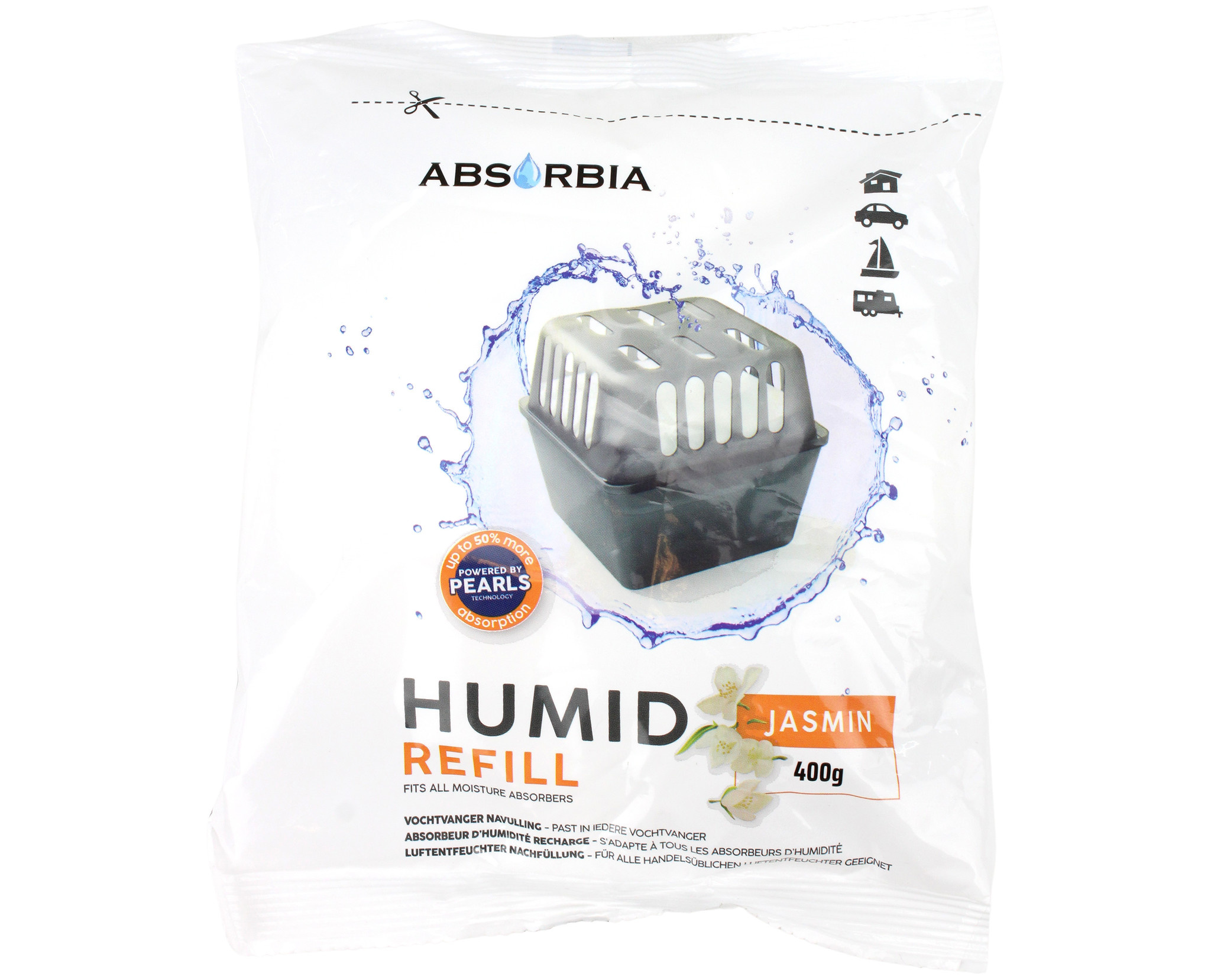 Absorbia Vochtvanger Navulling 400 gram - Jasmijn