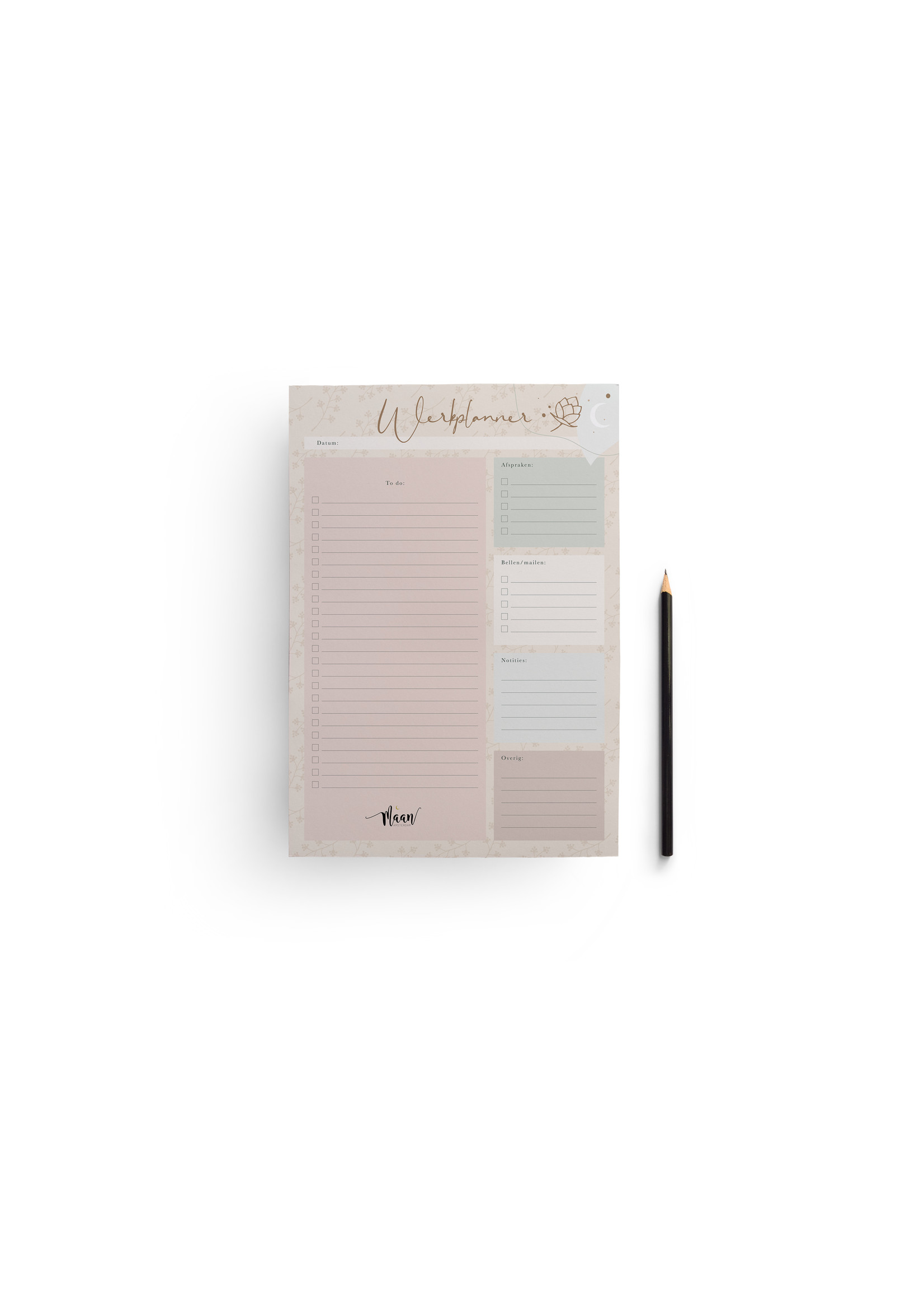 Maan Amsterdam Werkplanner - to do notitieblok - A4 - Eclipse collectie