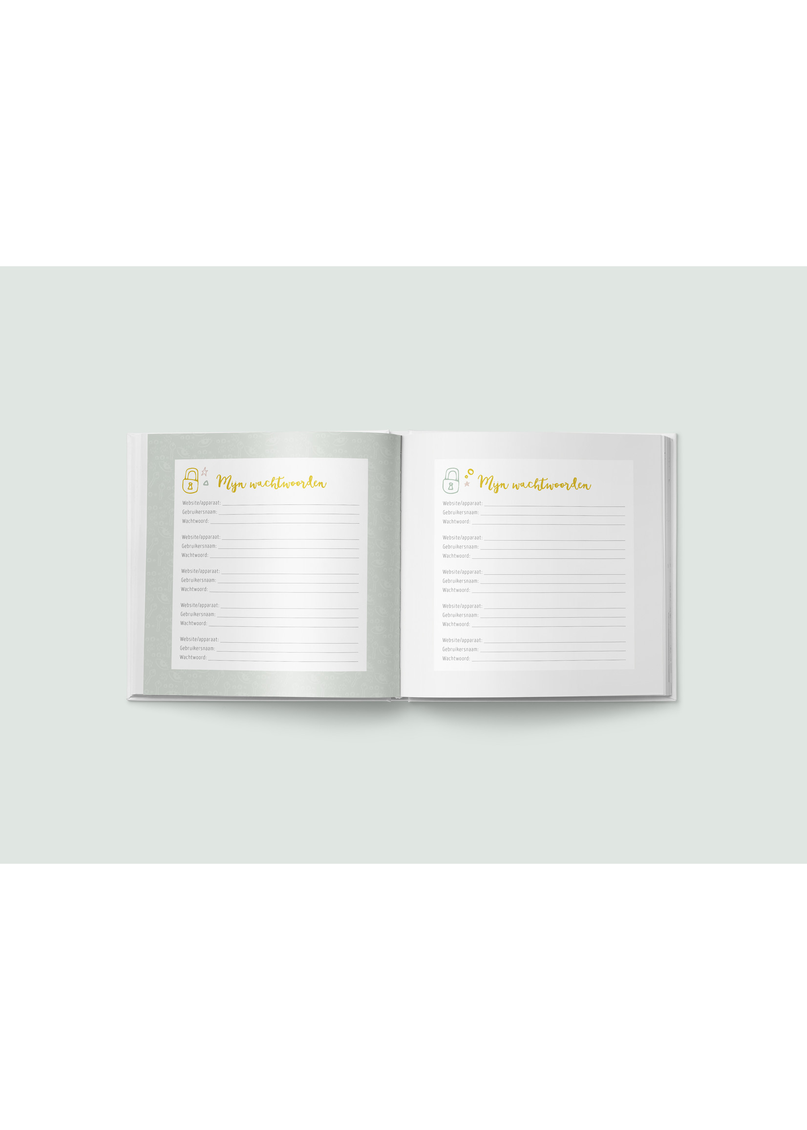 Maan Amsterdam Mijn adressen- & wachtwoordenboek - groen - Universe collectie