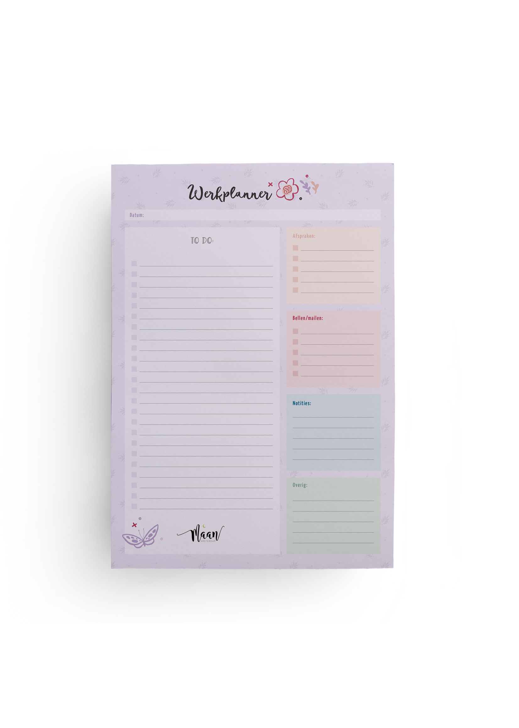 Maan Amsterdam Werkplanner - to do notitieblok - A4 - Universe collectie - Copy