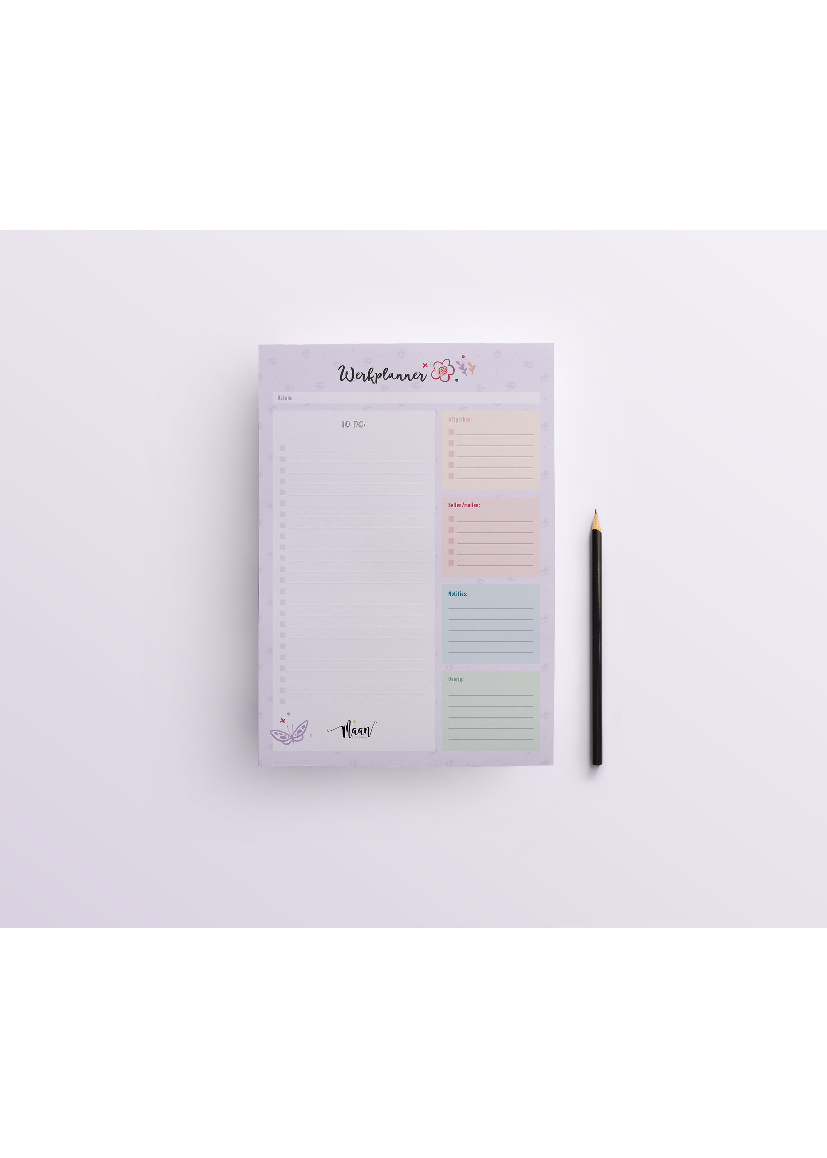 Maan Amsterdam Werkplanner - to do notitieblok - A4 - Universe collectie - Copy